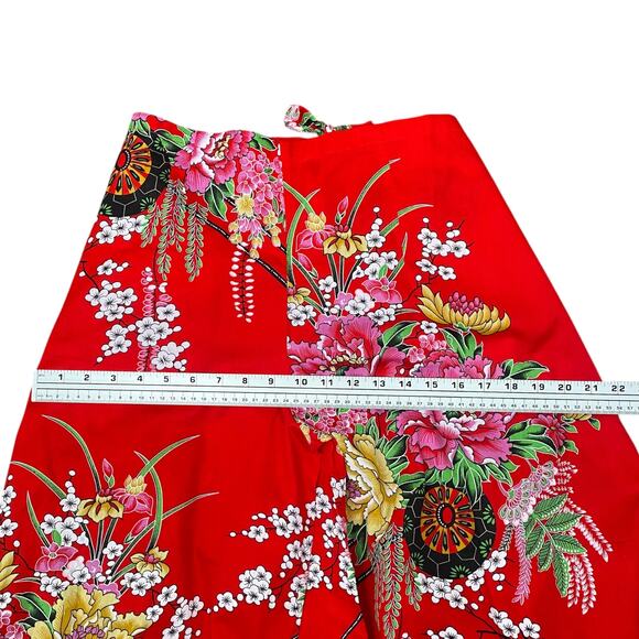 NEW Tangyi Chinese Red Floral Print Reversible Kimono Top + Pants SZ S/M - Picture 13 of 16
